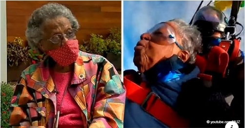 102 jährige Oma geht Fallschirmspringen, um ihre Liste vor dem Tod zu vervollständigen